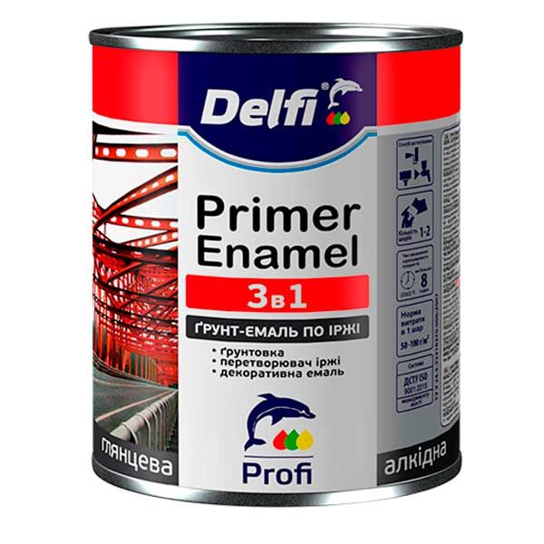 Грунт-емаль по іржі 3 в 1, чорна, ТМ «Delfi» - 0,9 кг