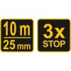 Рулетка з 3-ма фіксаторами, l= 10 м, w= 25 мм