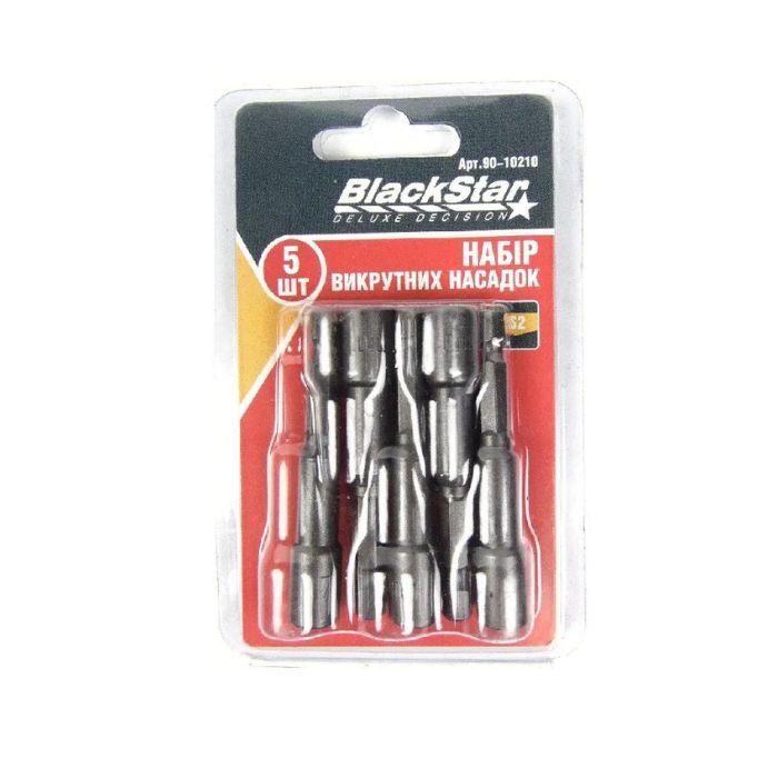 90-10211 Головка 6-гранная с магн. d8x65mm, S2-сталь, 5шт, "BlackStar"