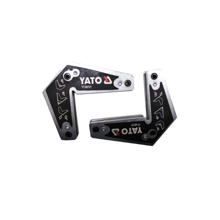 Кутники магнітні для зварювання YATO: кут: 60,90,120, сталеві, сила утримування - 10 кг, 2 шт