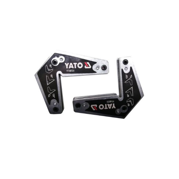 Кутники магнітні для зварювання YATO: кут: 60,90,120, сталеві, сила утримування - 10 кг, 2 шт
