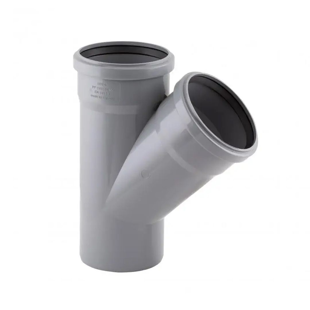 Трійник з поліпроп. (45)  110х110х110 (2 гумки) д/каналіз. труб TA Sewage