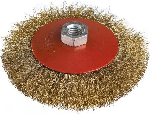 Щітка конусна (латунірованний кручений дріт) 100 мм, М14