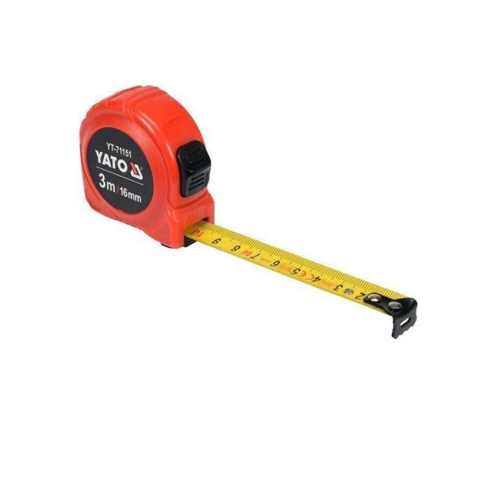 Рулетка YATO : L= 3 м x 16 мм, з  нейлоновим покриттям, магнітним наконечником [12/120]