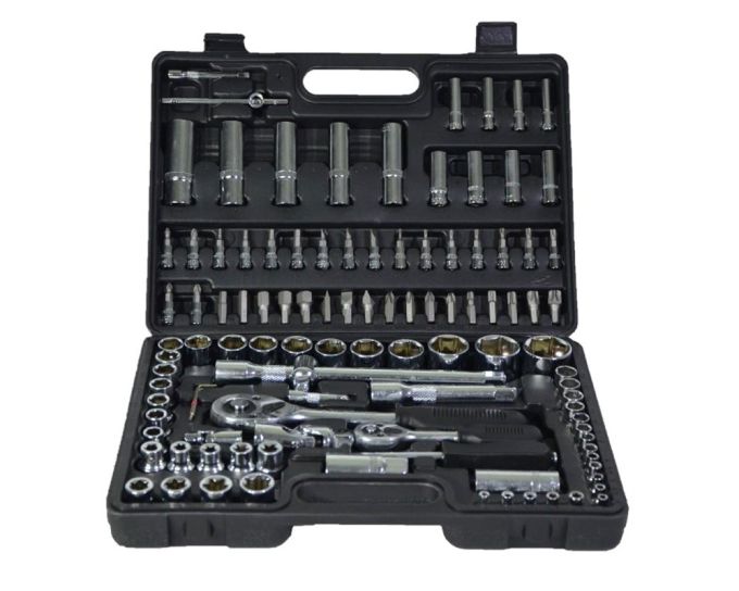 Набір головок з тріскачкою 1/2", 1/4", 108шт в кейсі