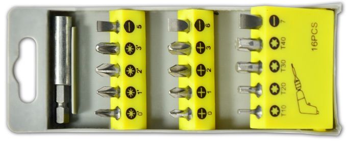 Набір насадок викрутних з тримачем, 16 шт.