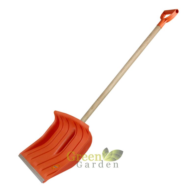 Лопата снегоуборочная пластиковая цветная + деревянный черенок, RAMP (Польша) ПТ-9304