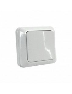 Вимикач одноклавішний накладний білий (10)