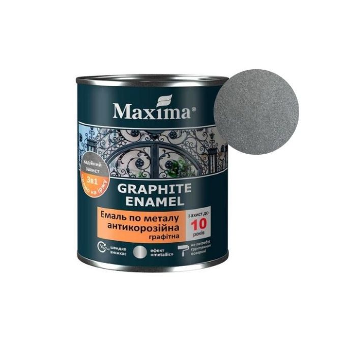 Емаль антикорозійна по металу 3в1, графітна Maxima  сіра 2,3 кг