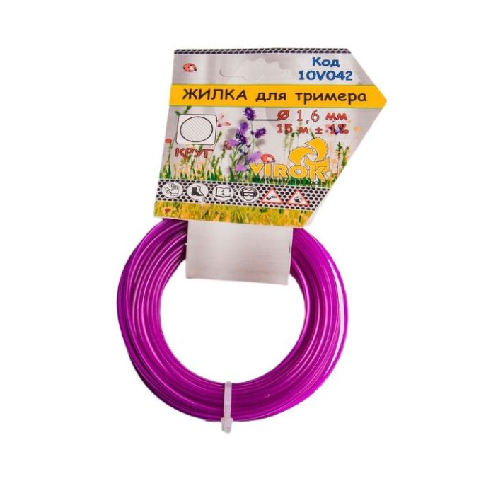 Жилка для тримера "Круг" ТМ VIROК: Ø=1.6 мм, l=15м