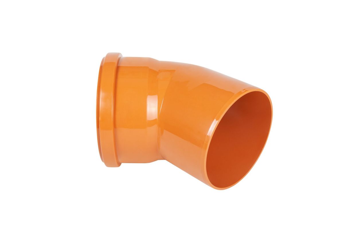 Коліно каналізаційне ПВХ 45° D.110 (20/270)