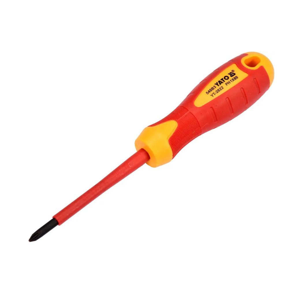 Викрутка хрестова діелектрична ізольована YATO: РН1 х80мм. VDV до 1000V