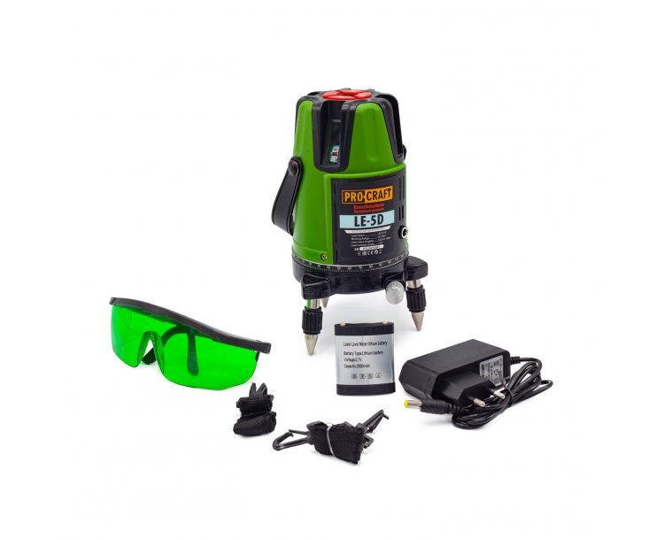 Лазерный уровень Procraft LE-5D зеленый диод