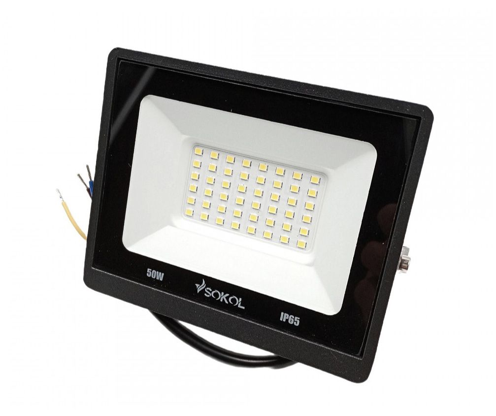Прожектор LED-SLТ- 50W 220В 3500lm 6500K SOKOL алюмінієвий корпус, гартоване скло (20)