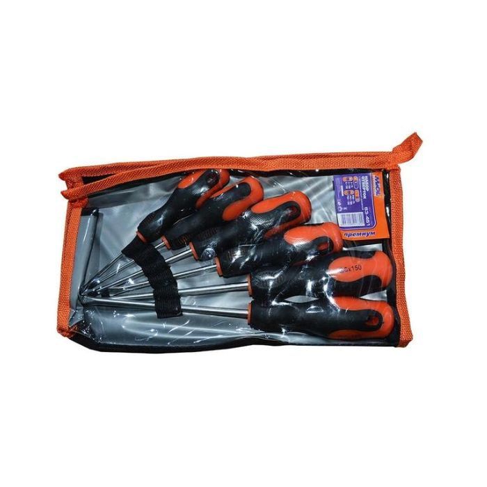 Набор отверток с эргономичной ручкой Cr-V 6ед.