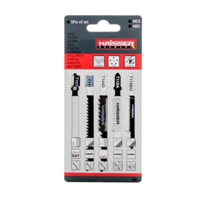 Набір універсальний пилочних полотен HAISSER 5 шт T-SET4(Т101В, T111C, T144D, T118A, ¶T119BO)