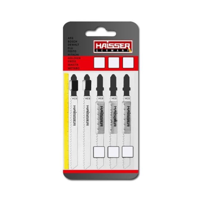 Пилочне полотно HAISSER Т 225 B - н-р 5 шт, 225 мм, Високовуглеродна сталь,розведене,фрезероване по