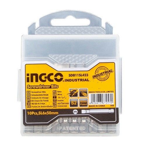 Біти S2 SL6*1.0x50 мм, 10 шт INGCO