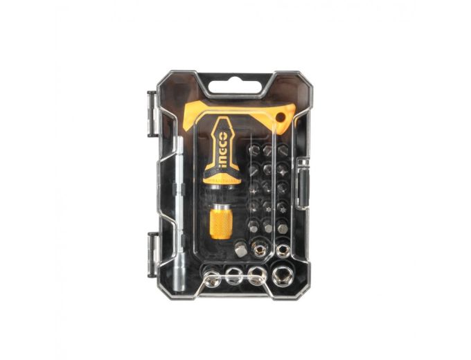 Викрутка Т-подібна з набором насадок і головок 24 шт. INGCO