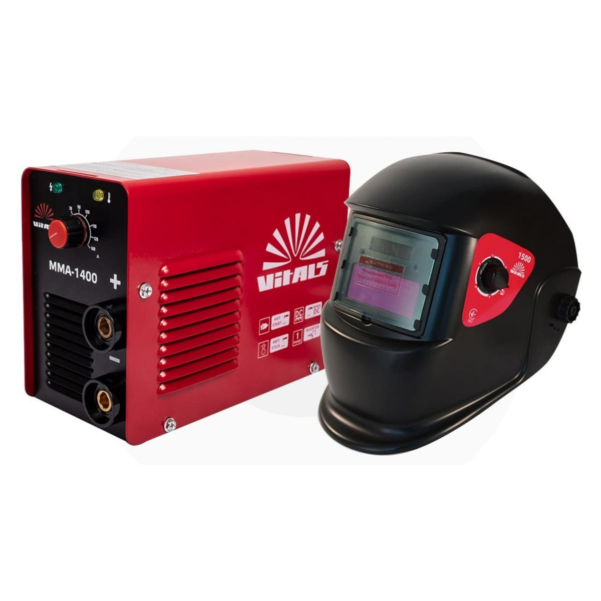 Комплект Зварювальний інвертор VITALS MMA-1400+Маска Vitals 1550 (1+1)