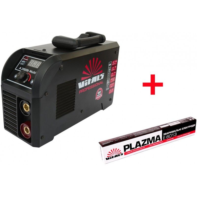 Комплект Зварювальний інвертор VITALS A 2000k Multi Pro (83024N) + електроди Vitals Plazma (пробни