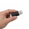 Металева USB флешка 16 ГБ чорна — швидкий USB 2.0 накопичувач для фото та файлів