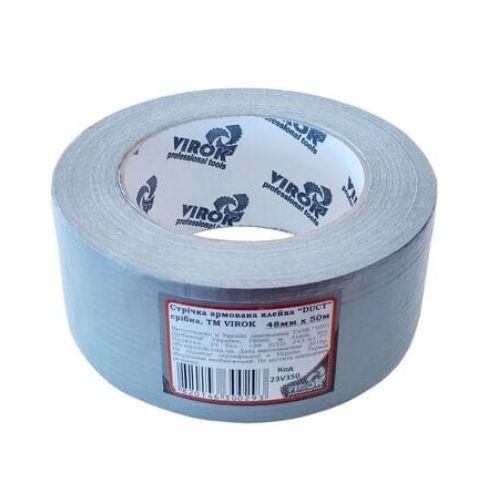 Лента армированная VIROK "DUCT" 48 мм х 5 м. серебряная