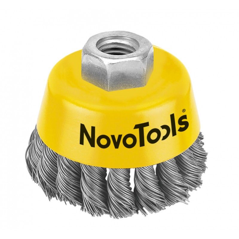 Щітка торцева NovoTools, плет. сталь, 65мм