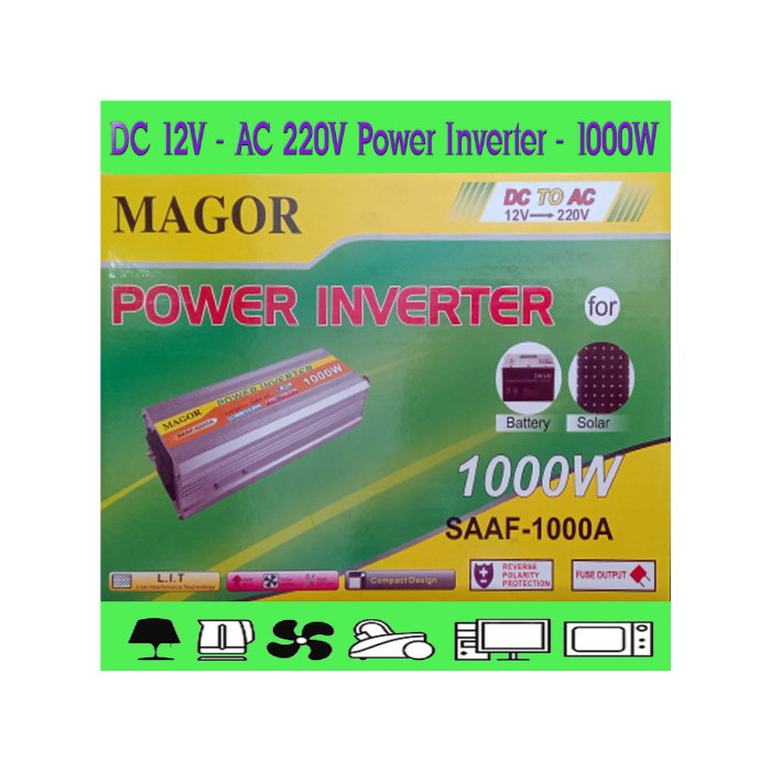 Перетворювач напруги інвентор 12V-220V 1000W Magor/ ZB-24