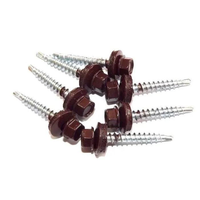 4,8х35 мм RAL 8017-шуруп самосверл. д/дерева