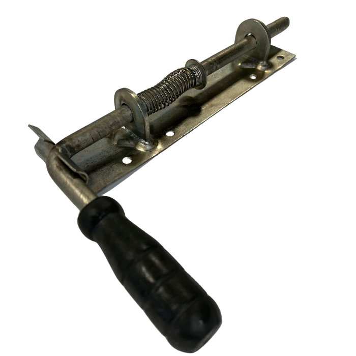 Засов "Пружина-12*200" с ручкой цинк (305*55 мм)