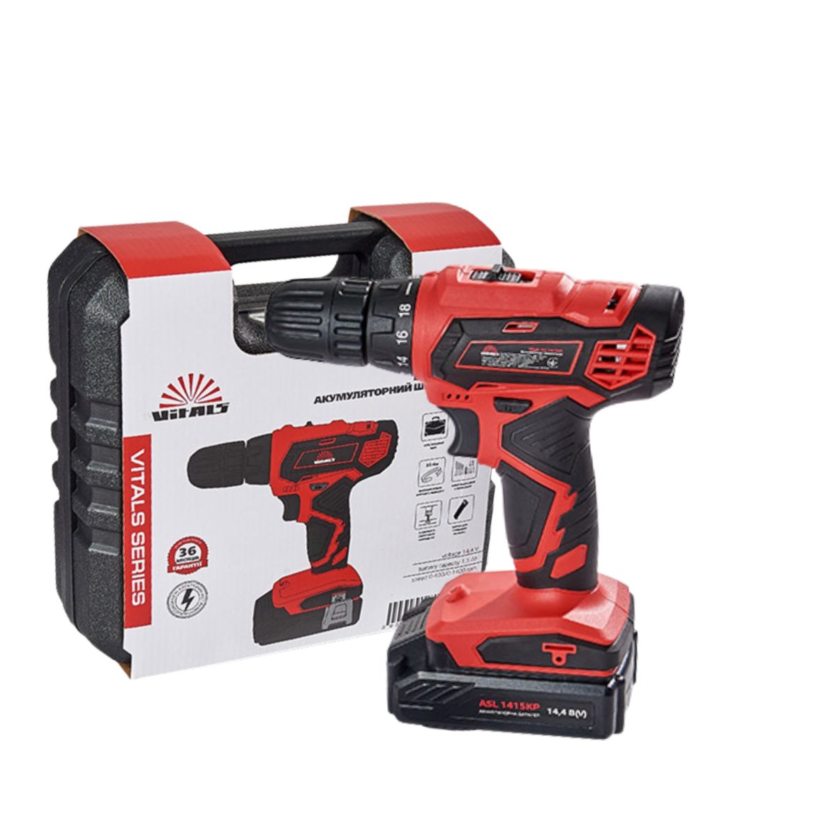 Дриль-шурупокрут акумуляторний Vitals AU 14/2KP