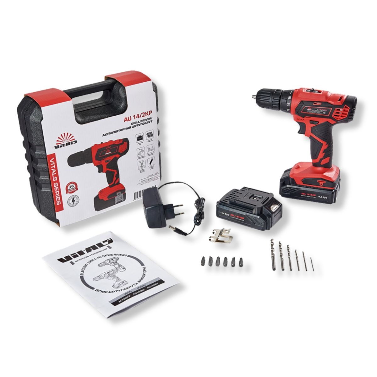 Дриль-шурупокрут акумуляторний Vitals AU 14/2KP