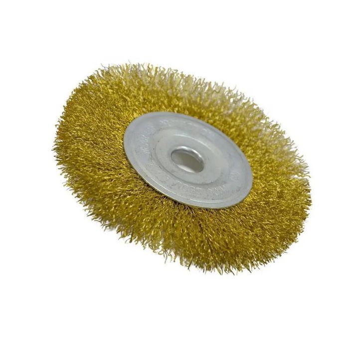 Щітка-крацовка дискова латунна зі шпилькою, 75 мм