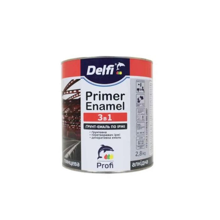 Грунт-емаль по іржі 3 в 1, синя, ТМ «Delfi» - 2,8 кг