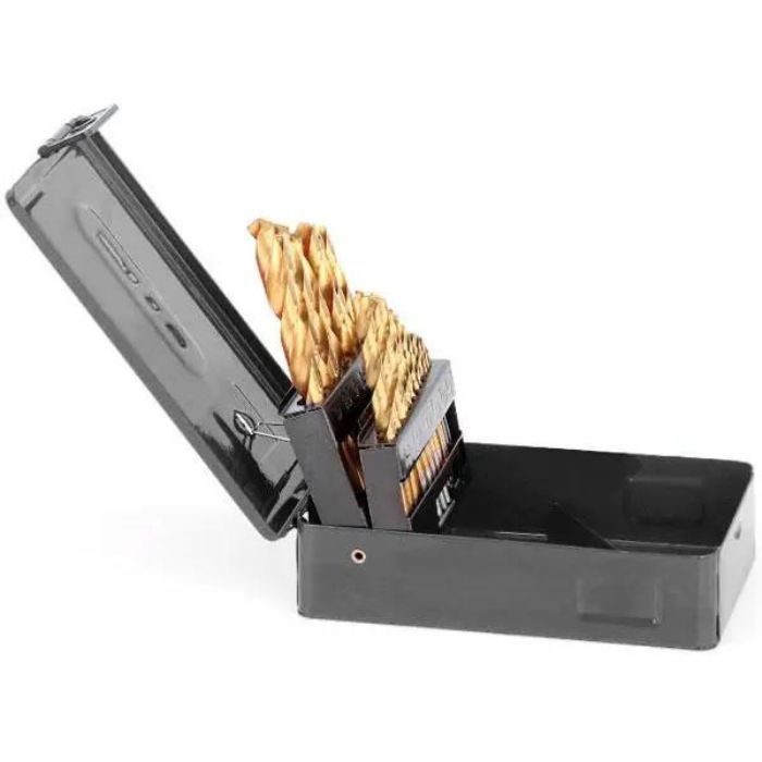 Набір свердл по металу STHOR HSS титан. Ø= 1,0 - 10,0 мм, 19 шт.