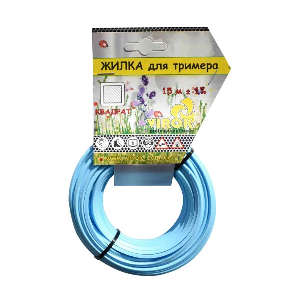 Жилка для тримера "Квадрат" TM VIROK : Ø= 3.0 мм, l= 15 м
