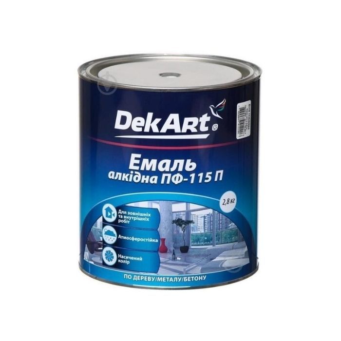 Эмаль алкидная ПФ-115П серая ТМ "DekArt" – 2,8 кг.