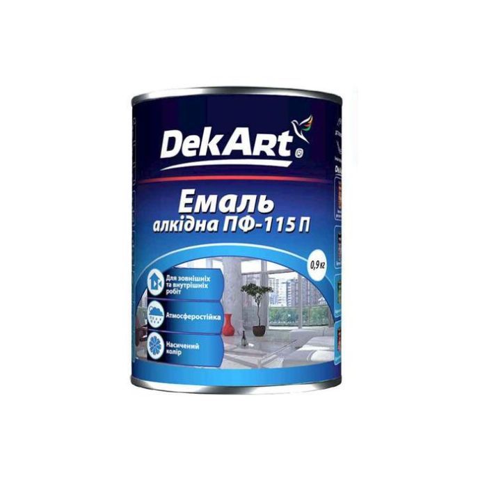 Эмаль алкидная ПФ-115П красная ТМ "DekArt" – 2,8 кг.