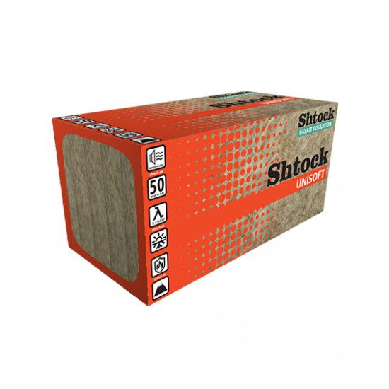 Базальтовий утеплювач Unisoft 30 кг/м3, 100 мм, λ=0,042, 0,6*1.2 м, 0,288 м3/2.88 м2 (36 шт)