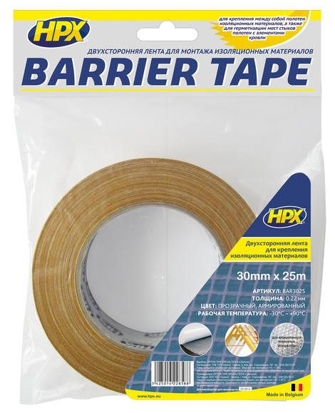 HPX Стрічка 2-ст.д/ізоляц.мат.30мм*25м проз.BAR3025