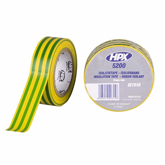 HPX Ізострічка ПВХ/5200/19*10м жовт/зел.IЕ1910