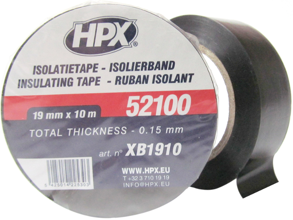 HPX Ізострічка ПВХ 19мм*10м чорн.XB1910
