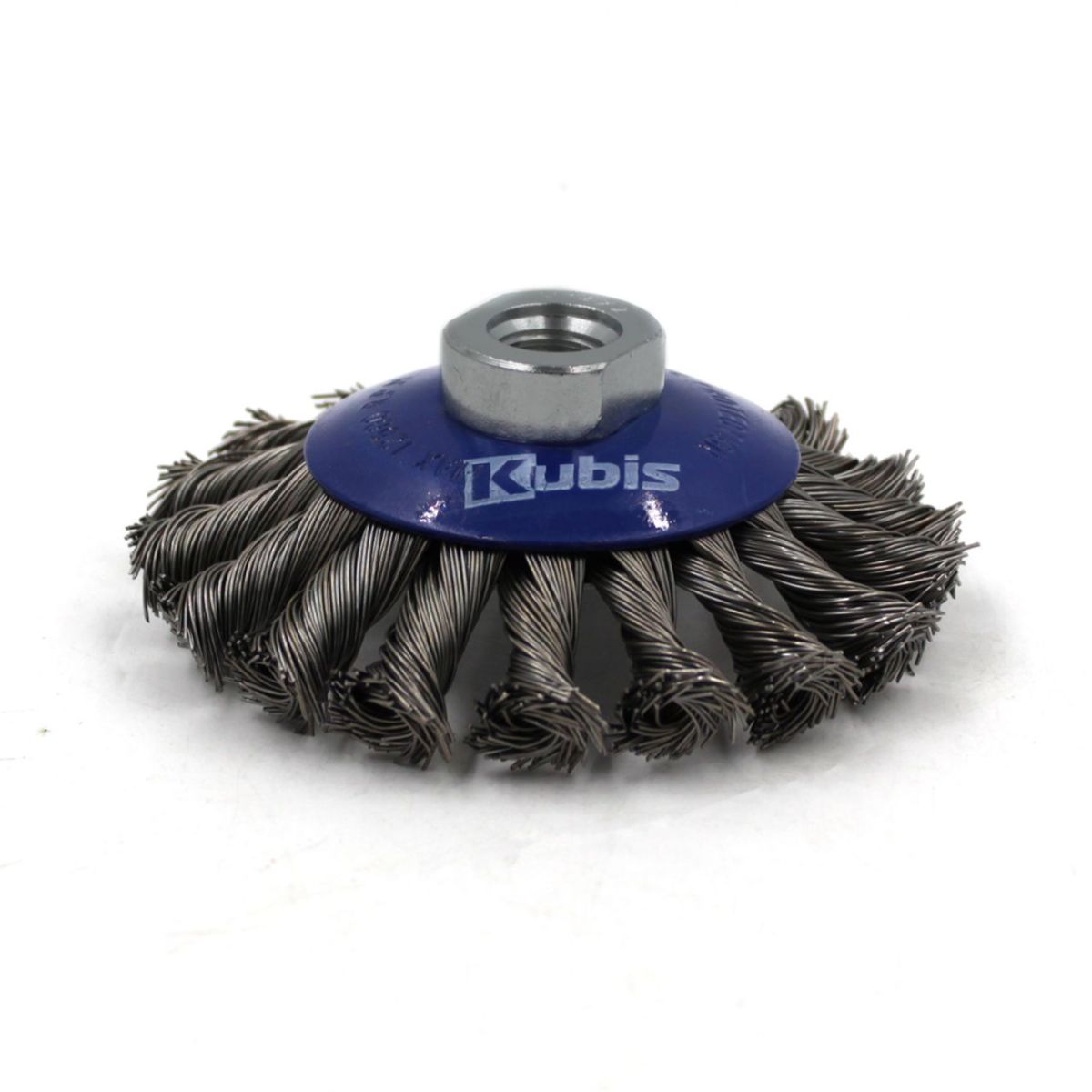 Щітка-крацовка конічна для УШМ Ø125 мм, сталева жгутована, ТМ Kubis