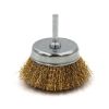 Щітка-крацовка чашкова для дрилі Ø100 мм, рифлена латуньована, ТМ Kubis