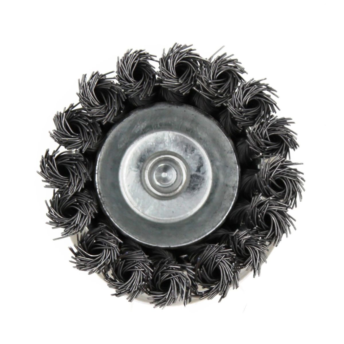 Щітка-крацовка чашкова для дрилі Ø100 мм, сталева жгутована, ТМ Kubis