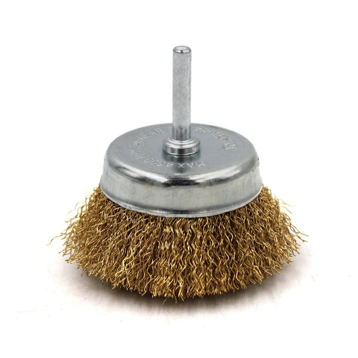 Щітка-крацовка чашкова для дрилі Ø75 мм, рифлена латуньована, ТМ Kubis