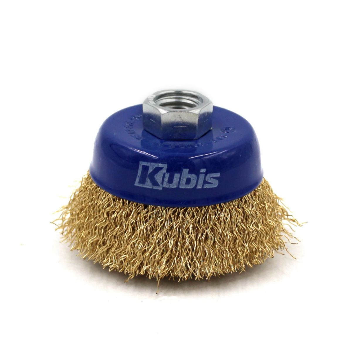 Щітка-крацовка чашкова для УШМ Ø125 мм, рифлена латуньована, ТМ Kubis