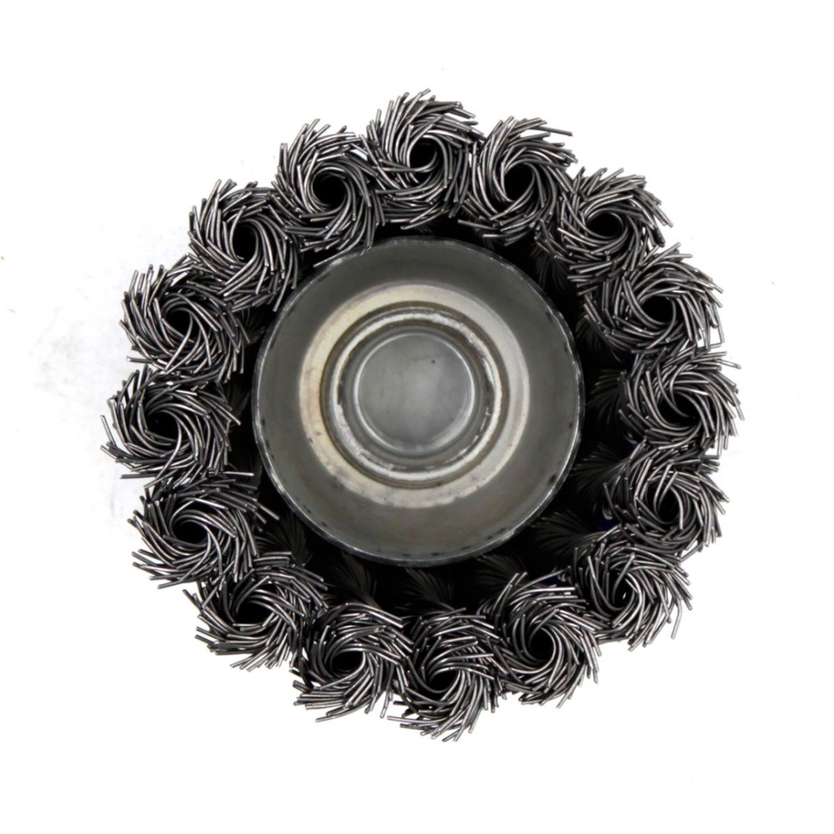 Щітка-крацовка чашкова для УШМ Ø125 мм, сталева жгутована, ТМ Kubis