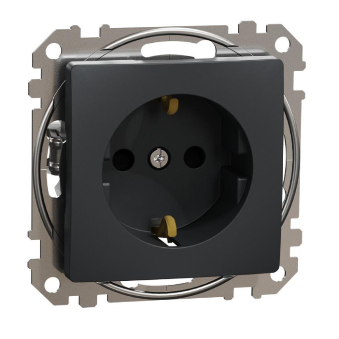 Розетка із з/к зі шторками SE Sedna Design чорний